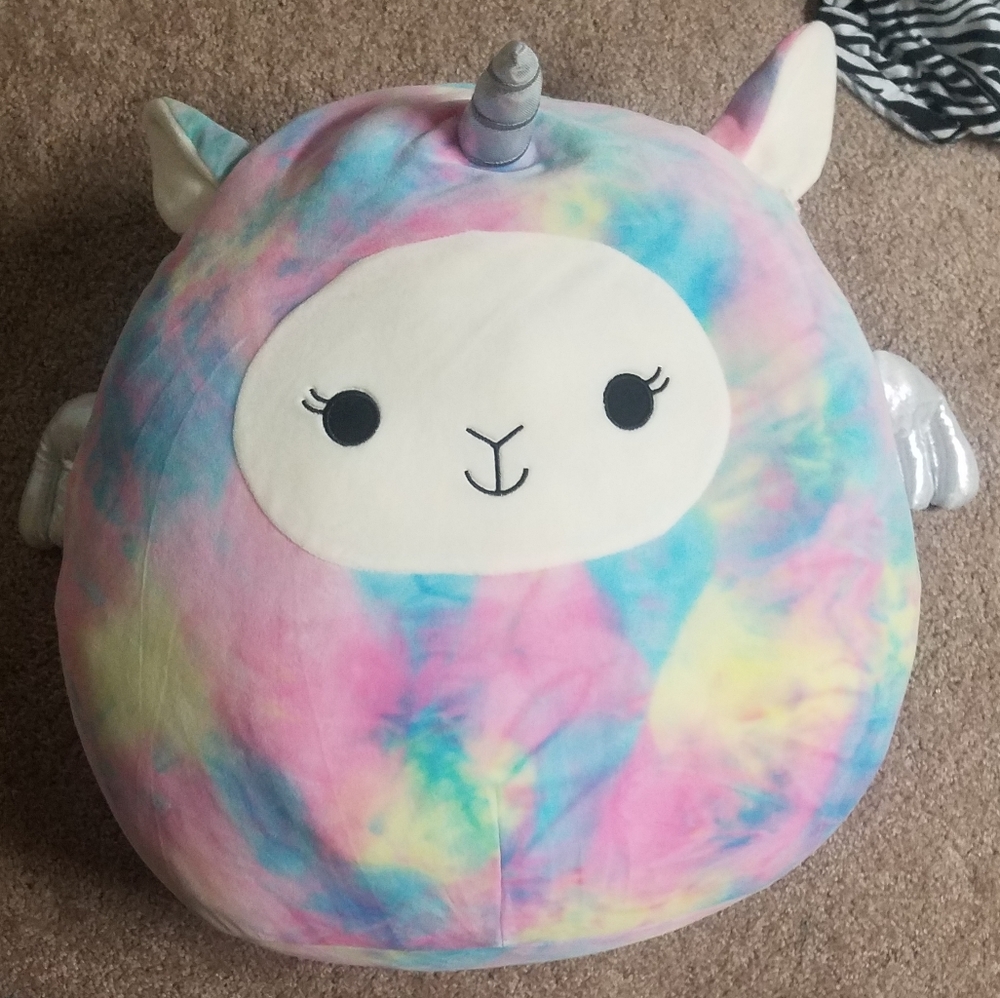 🌟LARGE 16”🌟 Rainbow Tie-Dye Llama Pegacorn Squishmallow Lucy-May - Picture 2 of 6